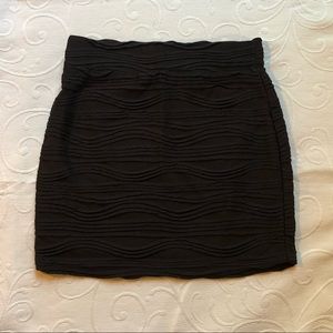 Sparkle & Fade | Black Textured Mini Skirt